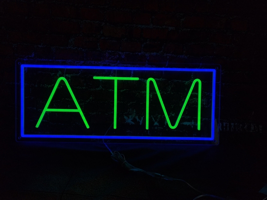 Bank-Geldautomaten kundenspezifisches LED-Neon-Schild Innenarchitektur Acryl DC12V